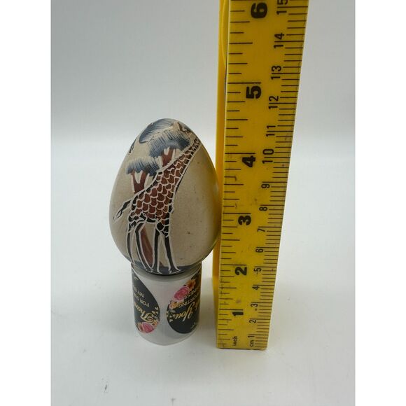 Carved Stone Eggs Set of Three with African Animals 2" Oval Eggs Home Decor - Picture 7 of 10